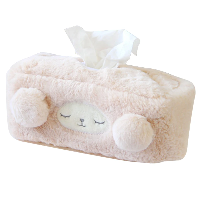 Коробка из овечьей ткани, плюшевая коробка из овечьей ткани, чехол для автомобиля, гостиной, спальни, чучела коробка для салфеток, держатель H99F