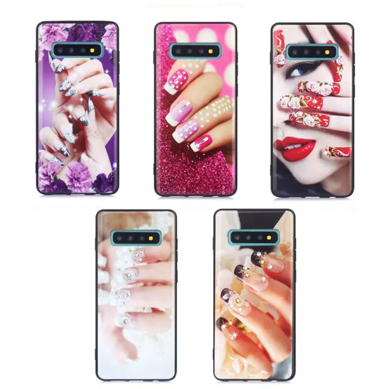 

Luxury Diamond Christmas Case On For Samsung Galaxy S9 S10 Plus S8 S9 Bling Bling Nails Back Cover Case For Galaxy Note 9