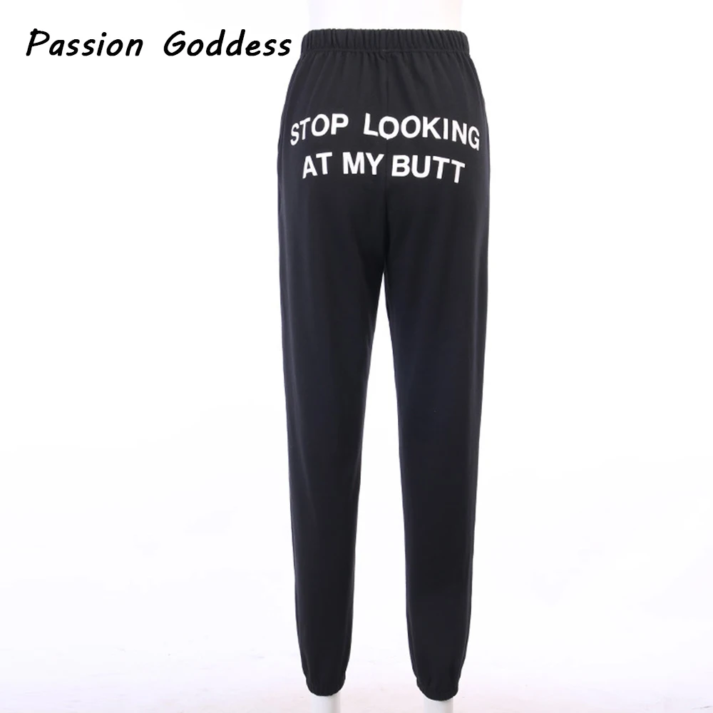

Butt Letter Printed Harem Pants Women Loose Sweatpants Pocket Drawstring High Waist Baggy Pants Joggers Casual Korean Trousers