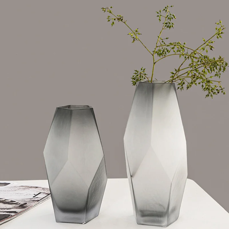 

Glass Aesthetic Vase Center Table Luxury White Vase Small Living Room Crystal Modern Hydroponics Set Jarrones Terrarium HP50