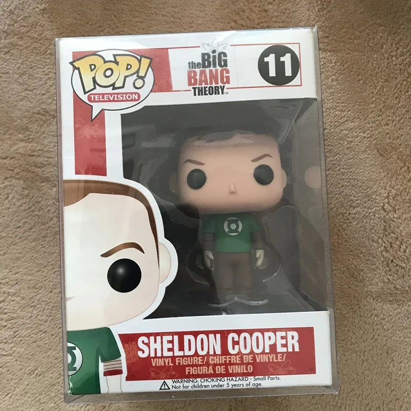 Эксклюзивная официальная Funko pop tv: The Big Bang-Sheldon Cooper(зеленая рубашка с рукавами-фонариками) Виниловая фигурка Коллекционная модель игрушки