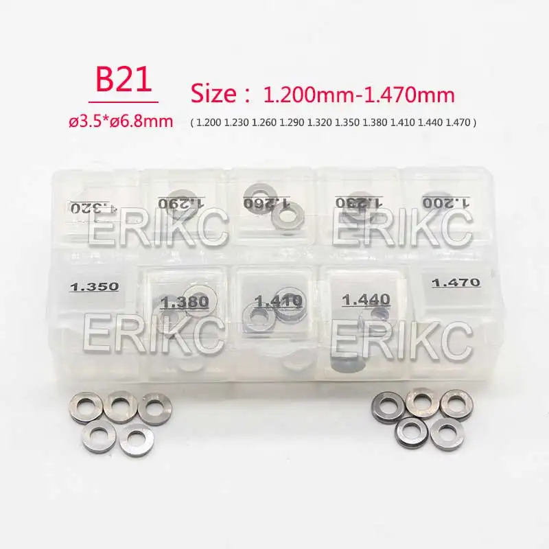 

ERIKC B21 Common Rail injector adjusting shims injection washer gasket kits thickness (1.20mm--1.47mm 50 pieces / set)