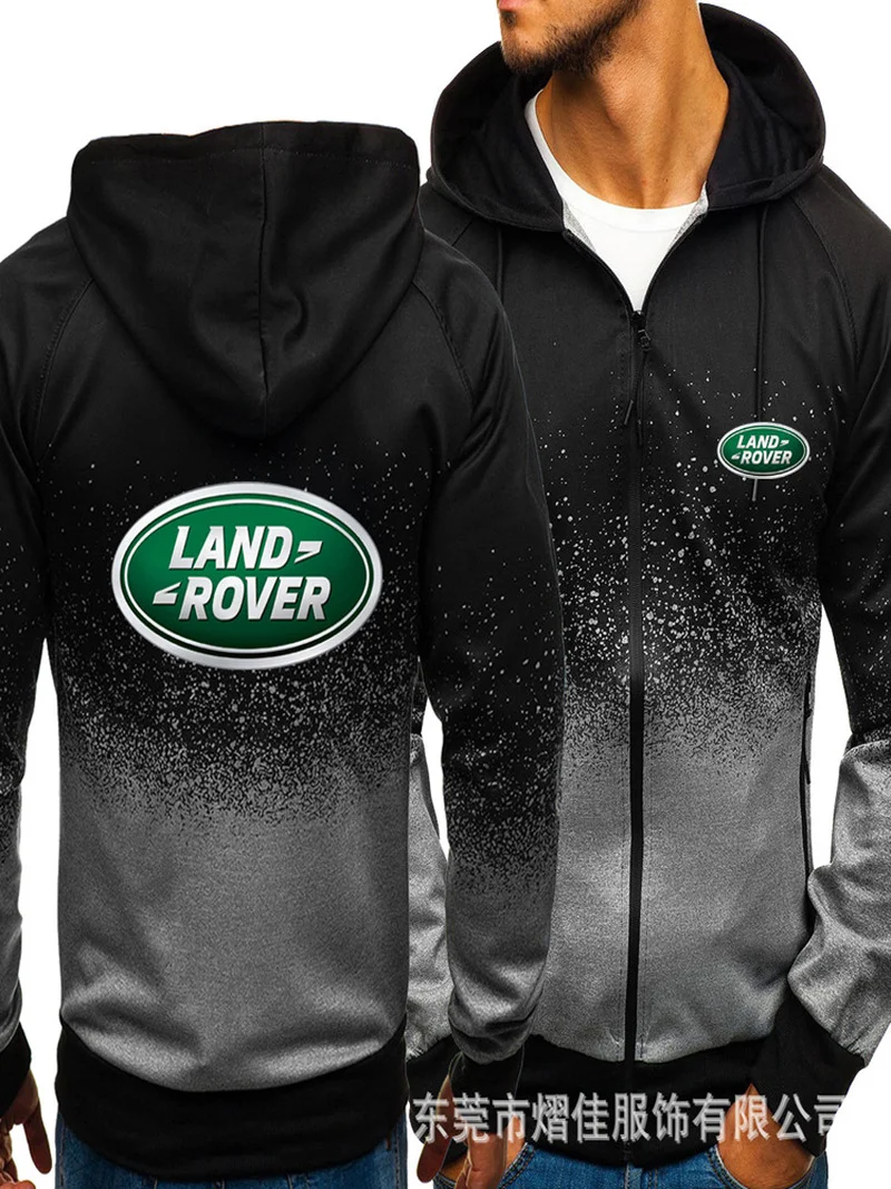

Fashion Men's Hoodies Land Rover Casual Harajuku Gradient color Cardigan Coat Mens Fleece Outdoor Sweatshirts zipper Jacket
