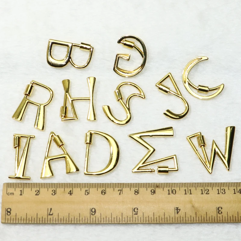 8Pcs Letter Charms Gold color metal alphabet charms Accessories for jewelry making zircon pendant gift lady 50271 | Украшения и