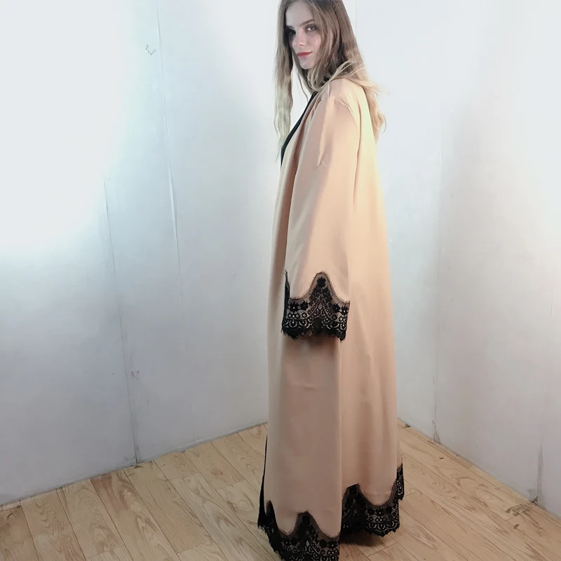 Muslim Abaya lace collage cardigan robe Ramadan Middle East Thobe popular Arab Turkey Malaysia Abaya fash