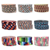 5yard aztec stripe print fold over elastic geometry foe ribbon headwear party gift packing sewing home decoration accessories