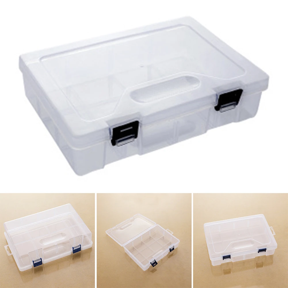 

PP Plastic Storage Box Jewelry Bead Screw Organizer Container Case 22.3*15.4*4.8cm Placing Rings Fishing Gear