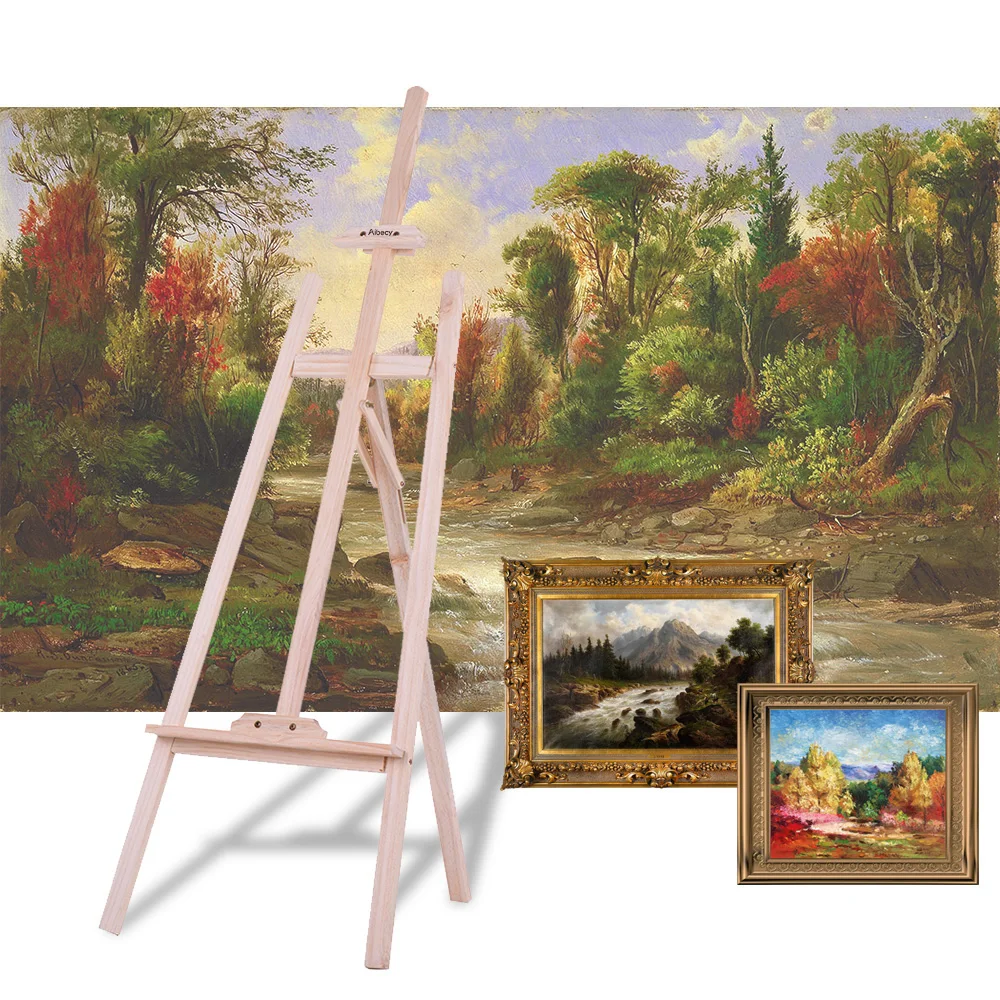 

Aibecy Durable Art Artist Wood Wooden Easel Sketch Drawing Stand NZ Pine for Painting Sketching Display Exhibition
