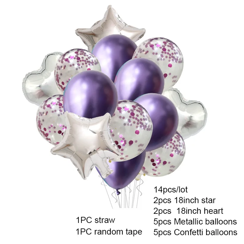 12 дюймовый латексный шар с конфетти фольгой надувной воздушный гелием и звездным