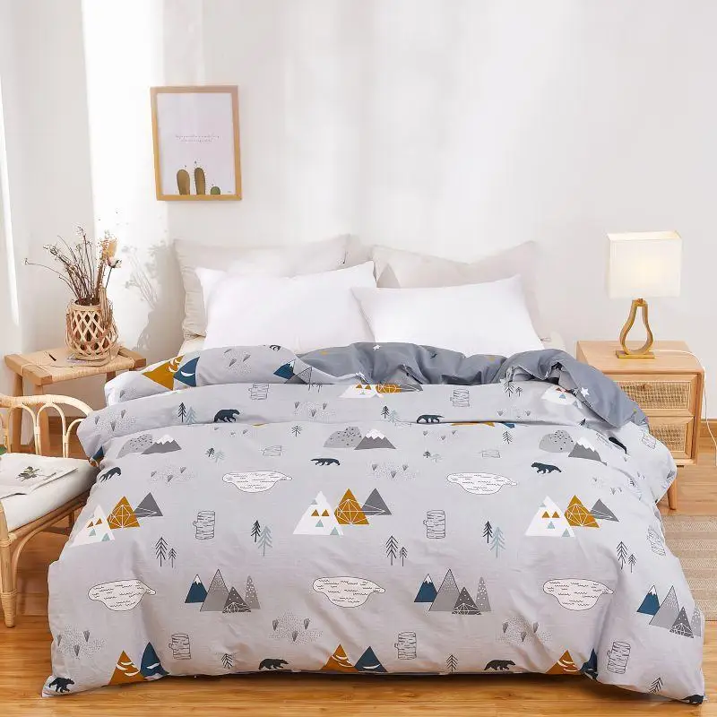 Пододеяльник в скандинавском стиле с принтом животных и гор пододеяльник из 100%