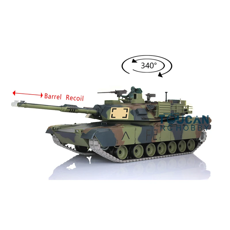 2 4G Henglong 1/16 6 0 Модернизированный металлический M1A2 Абрамс Р/У танки 3918 отдача