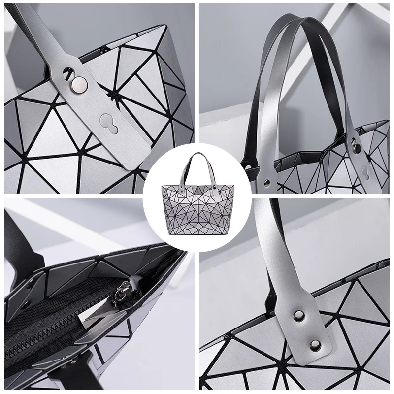 Женская сумка-тоут из ПУ кожи с геометрическим рисунком |