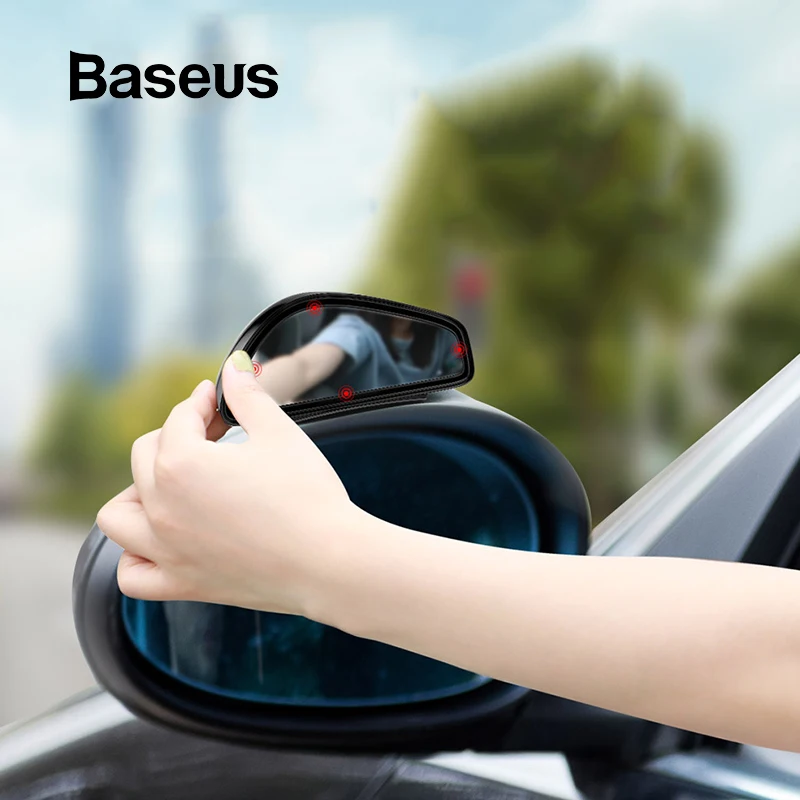Baseus 1 пара, автомобильное вспомогательное зеркало заднего вида, высокое разрешение, большой вид, Выпуклое стекло, широкий угол, зеркало заднего вида, слепое пятно