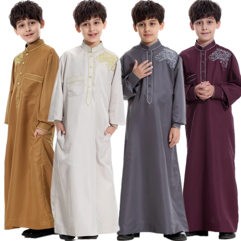 

Muslim Arab teenage boy's robesMiddle East Child Thobe Jubba Robe UAE Saudi Arab Kids Kaftan Islamic Boys