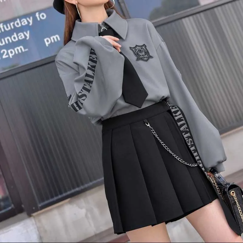 Женская юбка в складку Harajuku опрятный Стиль клетчатая Мини-юбка для девочек