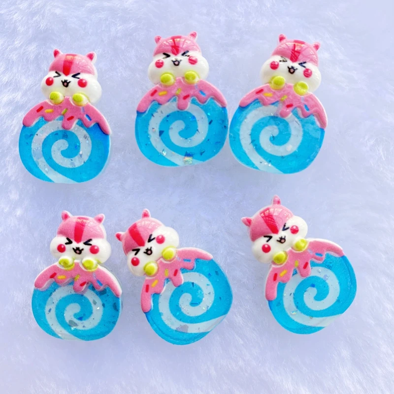 14 штук искусственный бриллиант из смолы Kawaii смешанные арбуз леденец на палочке