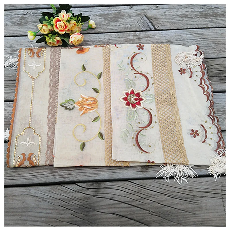 Модная вышитая скатерть для кровати салфетка свадебная Рождественская чайного