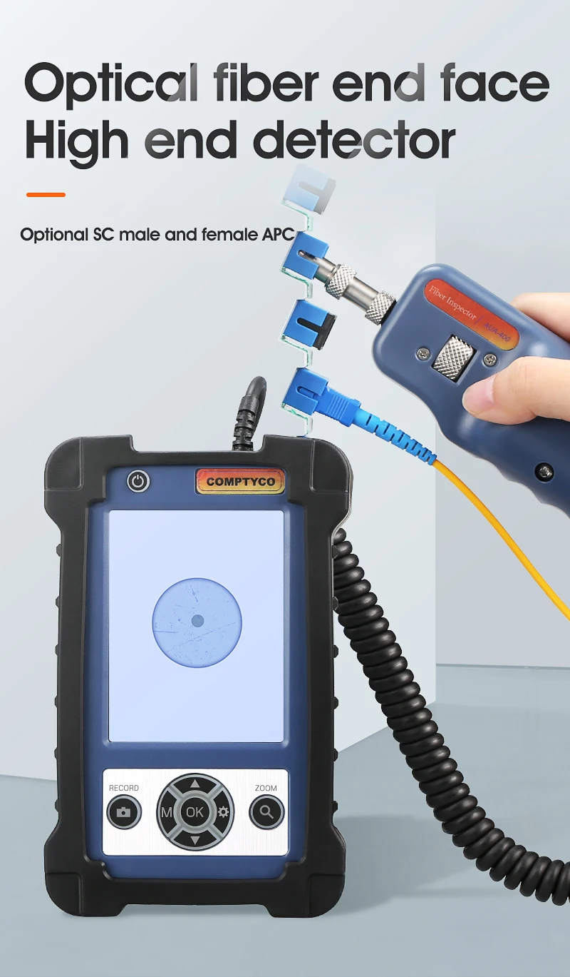 

AUA-400 Fiber Optic Inspection Microscope Probe with 3.5 inch Display Screen Monitor