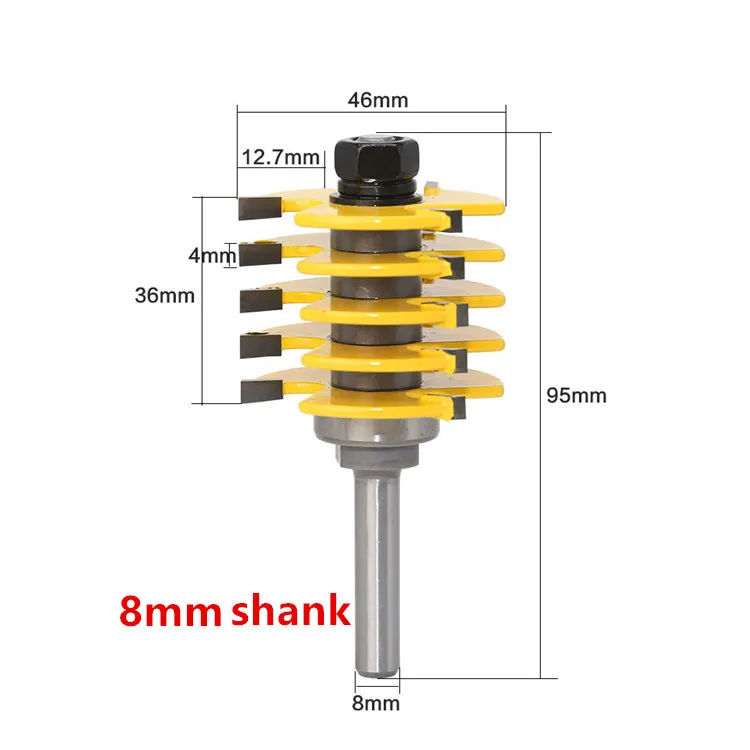 8mm HS инструменты Язык и паз палец шарнир фрезы долото для дерева резак фрезы для ящика пол двери шкафа - Длина режущей кромки: 8mm