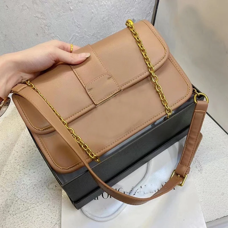 

Luxury Women's Shoulder Bags Weave Leather Flap Bag For Women 2020 New Brand Designer Handbags Thick Chain Crossbody Bags Female