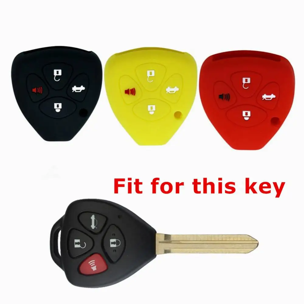 

4 buttons Silicone Car Styling Key Case Cover Key Shell Protector for Toyota Corolla Camry RAV4 Yaris Avalon 4-Runner Scion