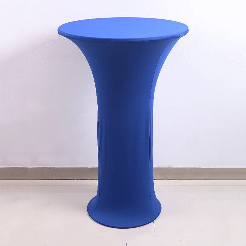 Blue 60 см/70 см/80 см круглая скатерть, растягивающаяся скатерть для коктейля, скатерть из спандекса, покрытие для кофейного столика, украшение для свадебной вечеринки - Цвет: Blue