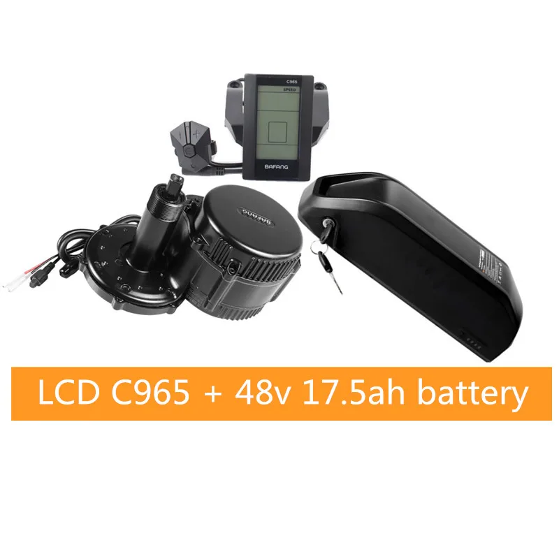 C965 48V 17.5AH ЕС США нет налога BBS02B BBS02 48 в 500 Вт Bafang Середина привода электрический мотор комплект с 48 в 13Ah литий-ионный вниз трубки ebike батарея с зарядным устройством - Цвет: C965 48V 17.5AH
