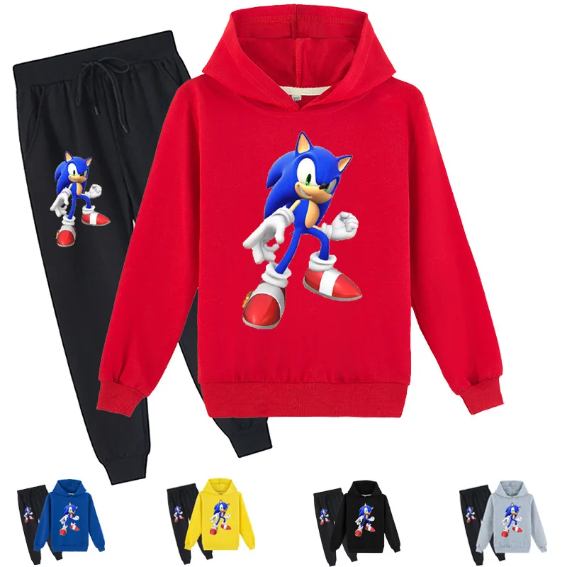 

Children's Clothes 2021 Autumn Teenagers Boys Long-Sleeved Anime Hoodie Kids Sweatshirt and Pants 2 Pcs Sets