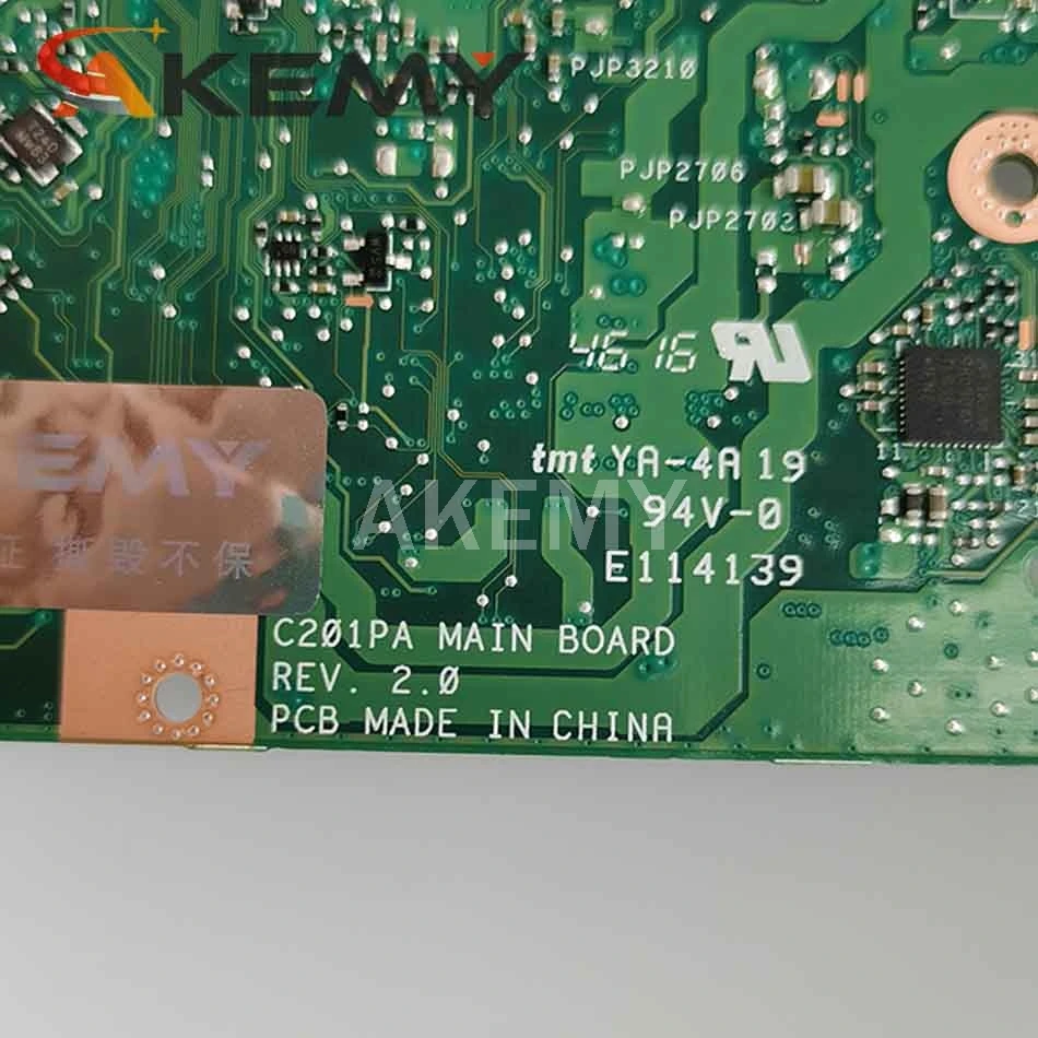 

Akemy NEW original for ASUS C201PA C201P laptop motherboard mainboard 16G-SSD 4G RAM RK3288C CPU test good free shipping