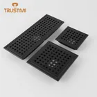 Трость для душа из нержавеющей стали, черный цвет SUS 304, 4,3612 дюйма, квадратная сетка, труба с защитой от запаха