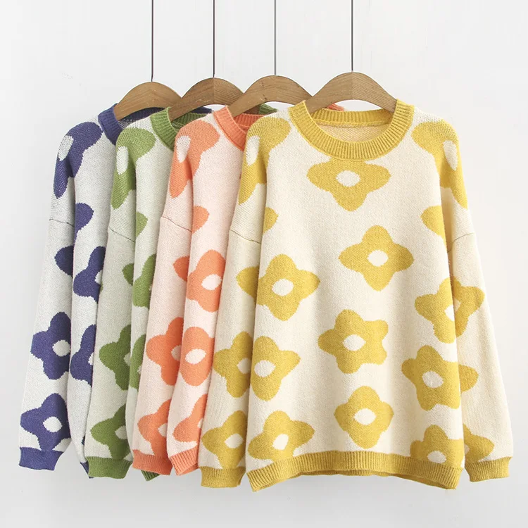 Plus Size Casual Essential Sweaters 2019 Autumn Women Fashion ultra-loose Long Sleeve Knitting Pullovers F52-c6111 | Женская одежда