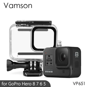 Водонепроницаемый чехол Vamson для подводной Камеры Gopro Hero 8, 7, 6, 5, черный, 45 м, крепление для корпуса для дайвинга, аксессуары для GoPro VP630