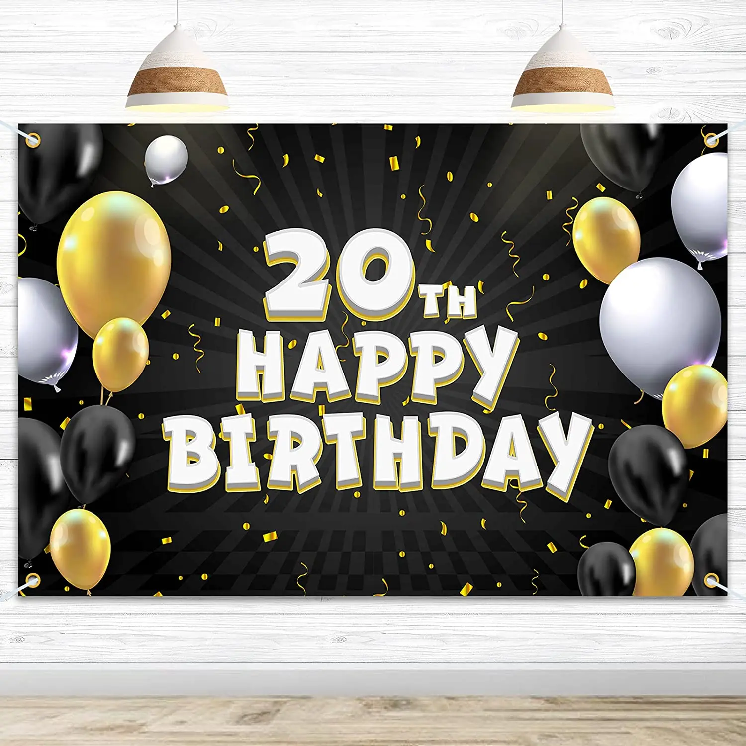 

Виниловый фон для фотосъемки с надписью «с 20-летним Днем Рождения»