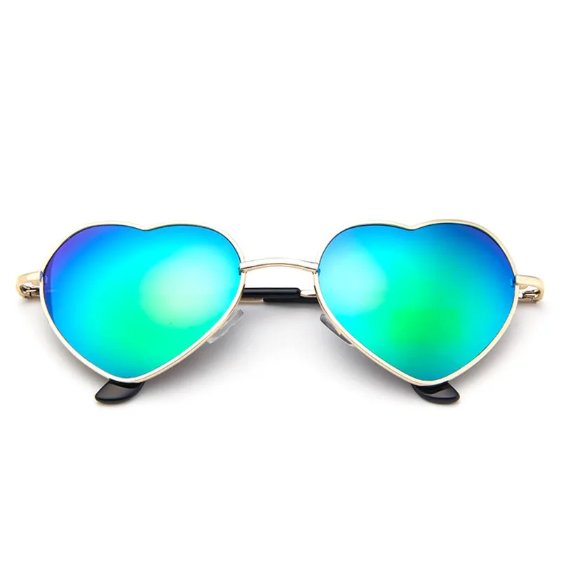 C8 Green Mirror Любовь солнечные очки в форме сердца женские роскошные кошачий глаз солнцезащитные очки женские сексуальные милые дизайнерские Яркие зеркальные линзы UV400 - Цвет линз: C8 Green Mirror