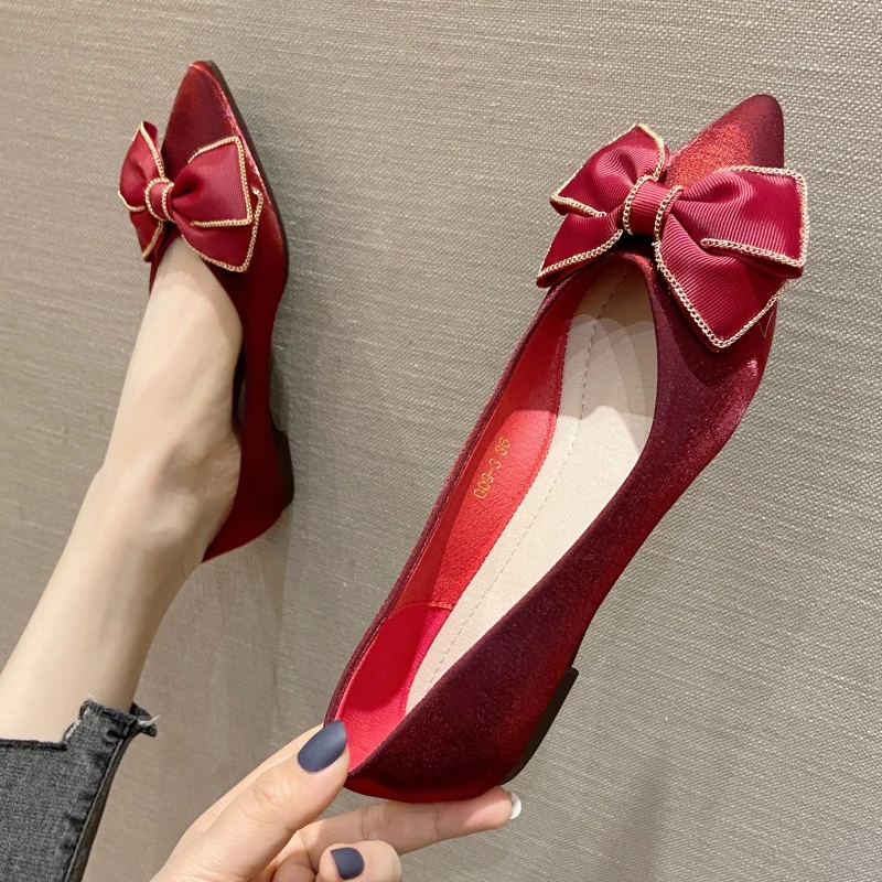 

Новые женские туфли с бабочкой; Балетки на плоской подошве 2021; Сезон весна-осень; Удобные женские балетки с острым носком; Лоферы; Женские са...