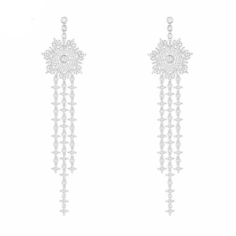 

Женские длинные серьги SOELLE из серебра 925 пробы с фианитами