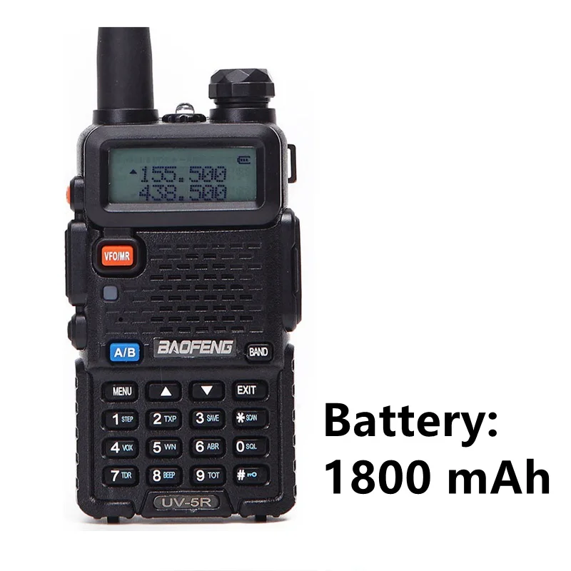 black 1800mah Baofeng UV-5R 3800 рация 5 Вт Двухдиапазонная UHF 400-520 МГц VHF 136-174 МГц двухстороннее радио UV 5R UV-5R UV5R портативное CB радио - Цвет: black 1800mah