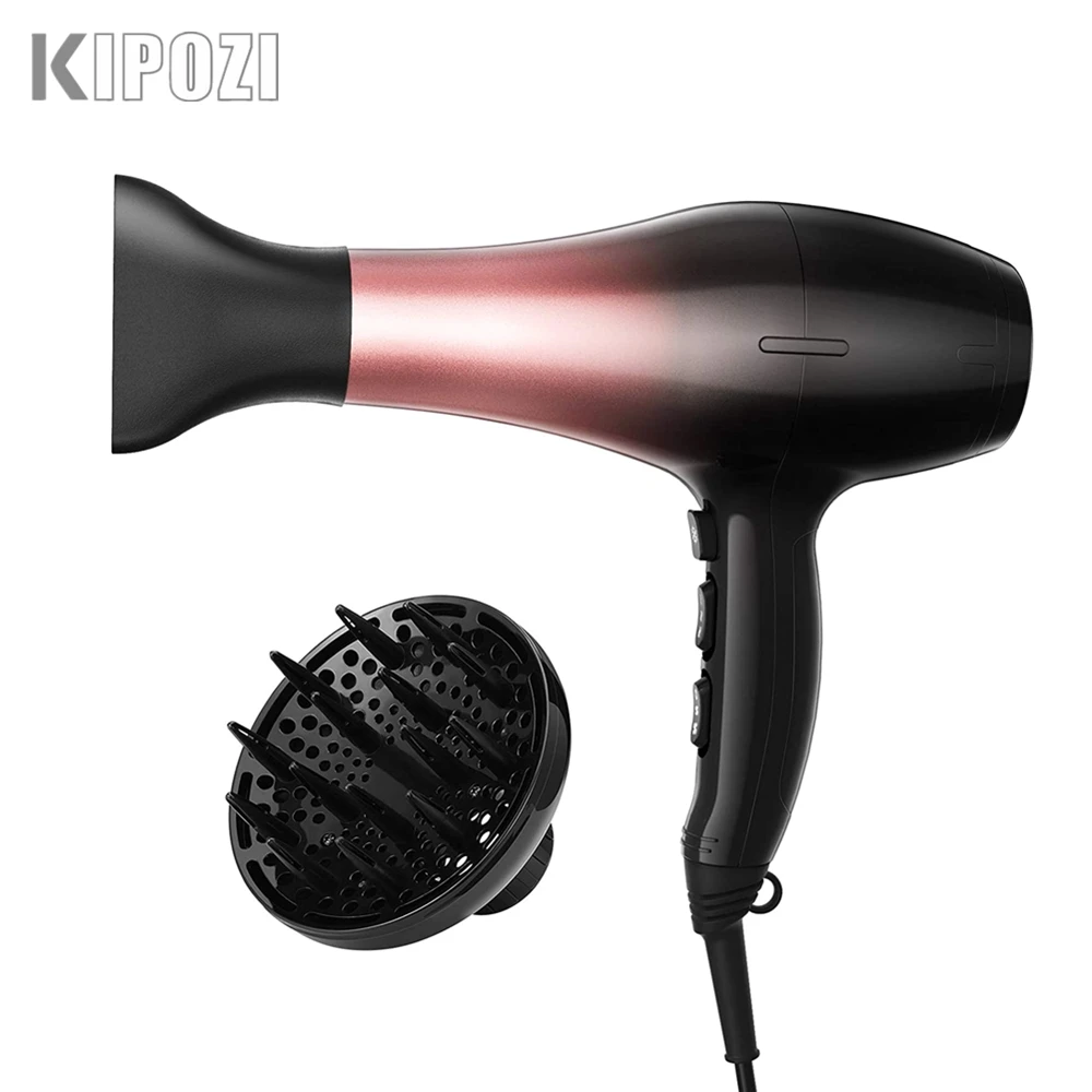 

KIPOZI Hair Dryer 1875W Ionic Blow Dryer Professional Powerful Salon Hairdryer with Diffuser & Concentrator Attachments Fast Dry