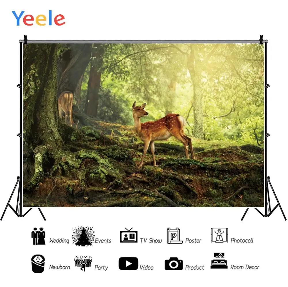 Yeele Landscape Portrait Forest Root Deer Grunge Photography Backdrops Personalized Photographic Backgrounds For Photo Studio |
