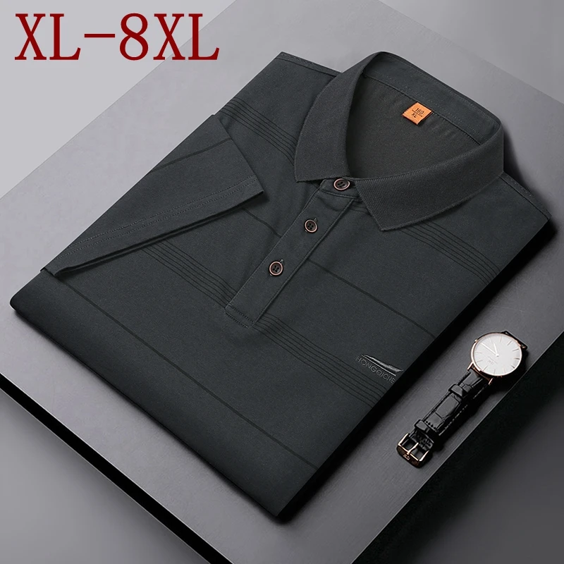 Размеры 8XL 7XL 6XL 2021 Новая летняя дышащая футболка поло мужские футболки с