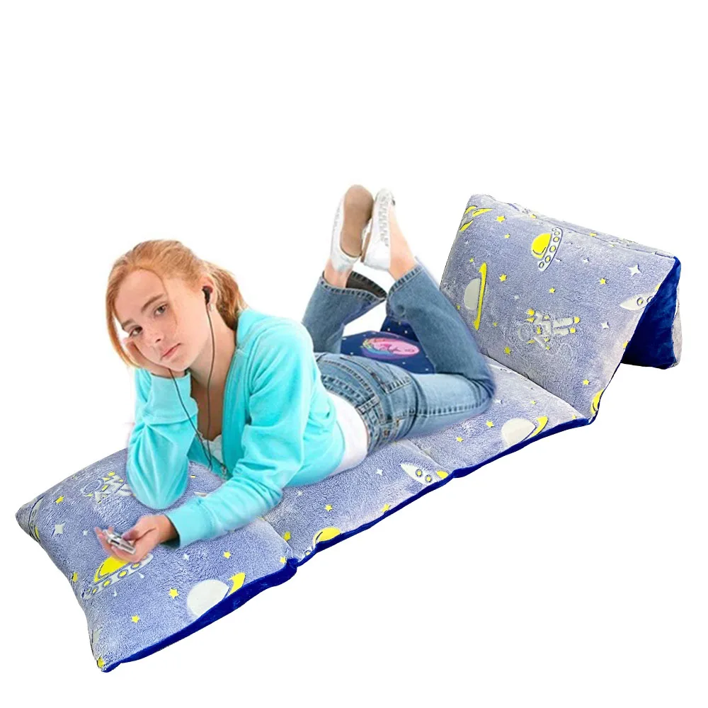

Yolien Glow in The Dark 3 in 1 Kids Soft Fleece Floor Pillow Bed Lounger Cover