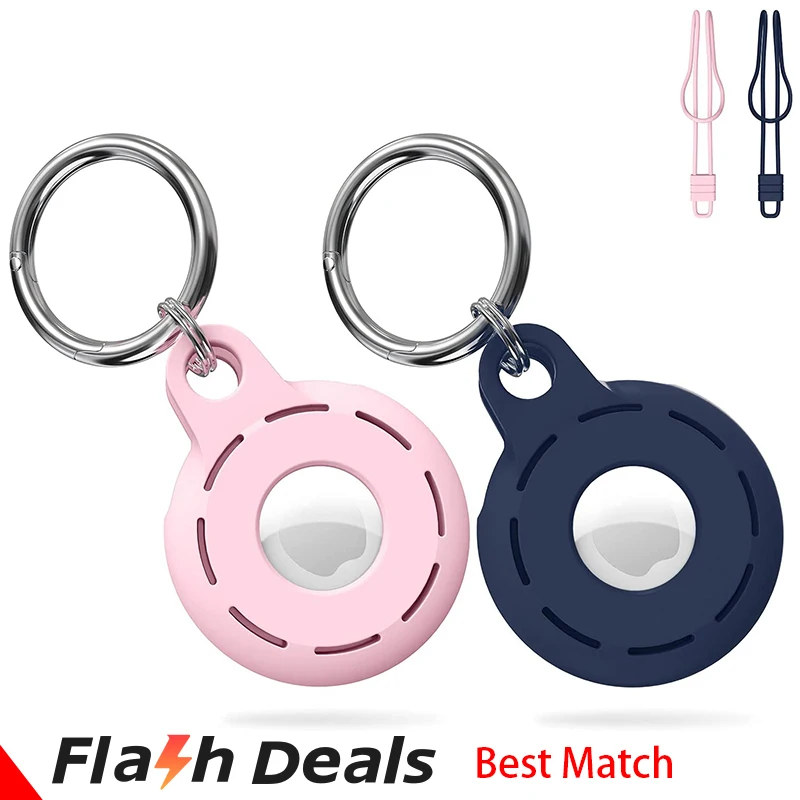

For airtag Case Luxury Original Liquid Silicone Soft Cover For Apple Airtags Shockproof Keychain Case Locator Tracker Anti-Lost