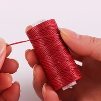 50m 150d 0 8mm flat waxed sewing line thickness waxed thread for leather waxed cord for leather craft hand stitching thread