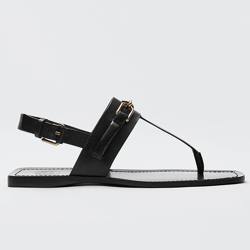 

Jenny&Dave Indie Folk Vintage Genuine Leather England Fashion Gold Buckle Summer Roma Sandals Women Shoes Woman Women Sandals