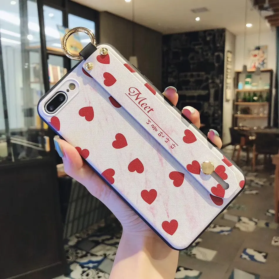 B5 AXBETY для iPhone 8 7 Plus XR X 11 Pro XS MAX Модный шнурок для цветов петля Стенд чехол для телефона для iPhone 8 6 6S Plus Мягкий ТПУ чехол - Цвет: B5