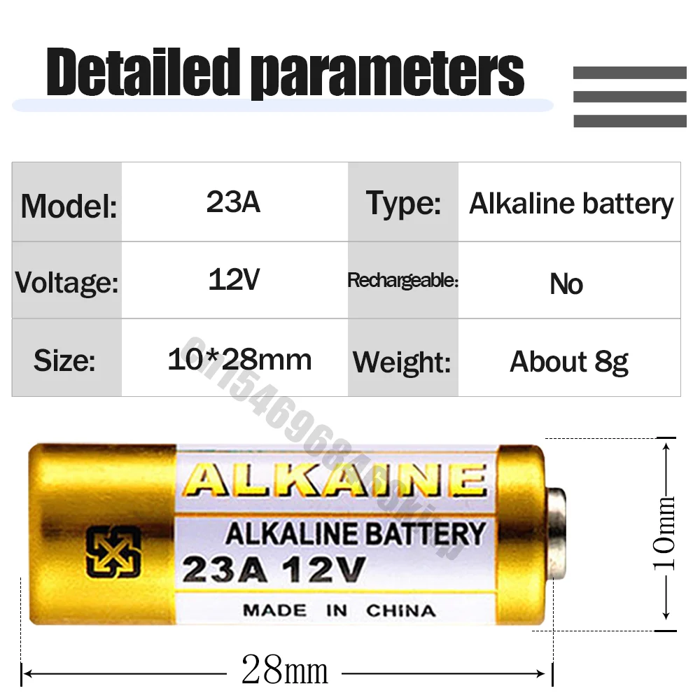 4 шт. 12 В щелочная батарея A23 23A 23GA A23S E23A EL12 MN21 MS21 V23GA L1028 GP23A LRV08 для дверного звонка