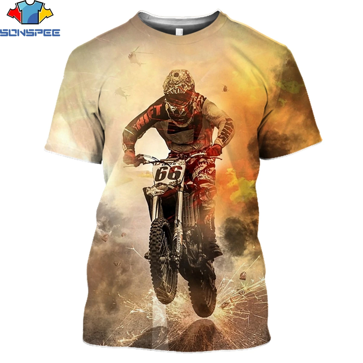 

SONSPEE Wild Motocross Motorcycle T Shirt 3D Print Summer Men Women T-shirt Fashion Sports Car Short Sleeve Tshirt Man Clothing