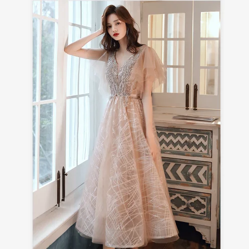 

Women Summer Long Dress Sexy Sling V-Neck Sleeveless Mid-Calf Dress Lace Decor Hign Slit Dress Solid Color Dress