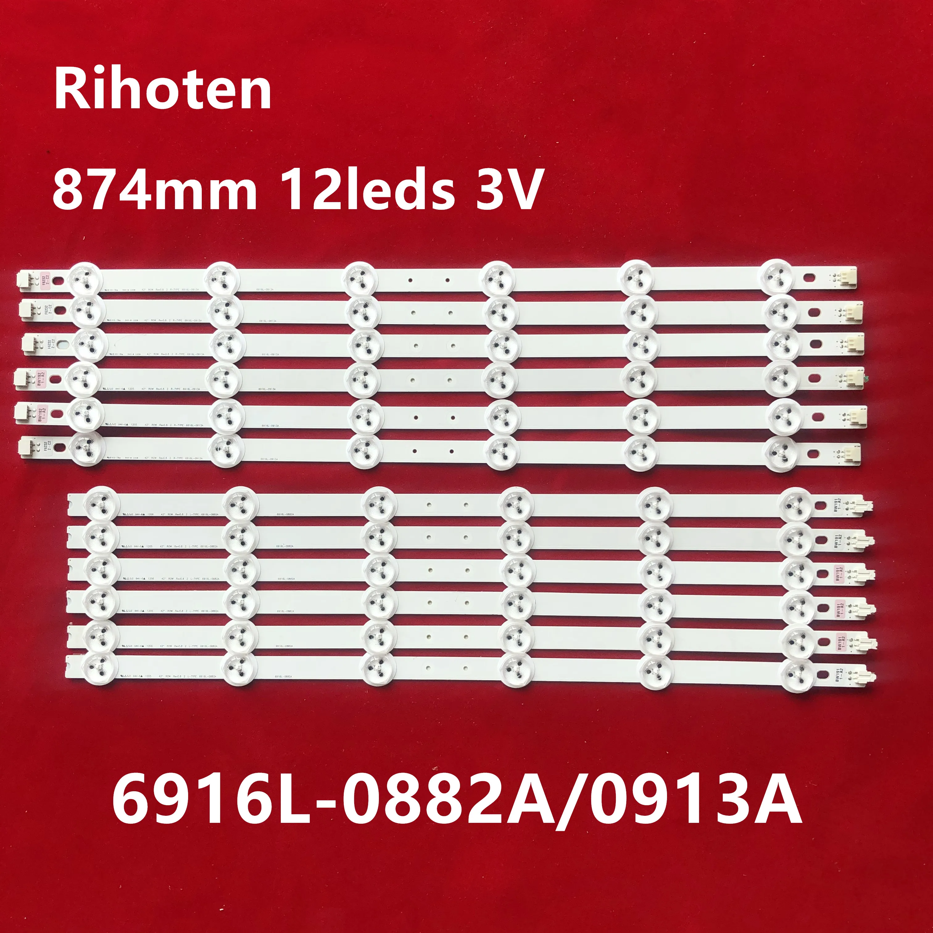 Светодиодная лента для подсветки LG TCL 874 мм 12 светодиодных ламп 6916L 0882A 0913A LC420DUN SE 42