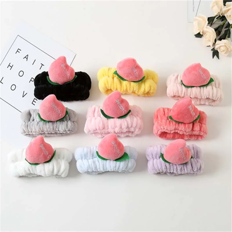 

Fruit Wash Face Hair Holder Hairbands Soft Warm Coral Fleece Bow Animal Ears Headband Kids Girls Turban Fashion Hair Accessories